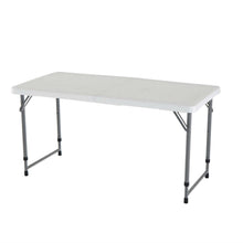 Load image into Gallery viewer, Adjustable Height White HDPE Folding Table with Powder Coated Steel Frame