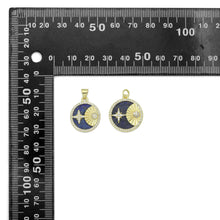 Load image into Gallery viewer, Gold North Star Moon on Lapis Charm, Sku#L706