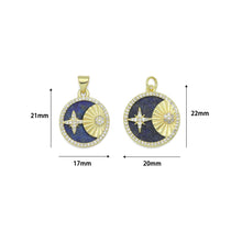 Load image into Gallery viewer, Gold North Star Moon on Lapis Charm, Sku#L706