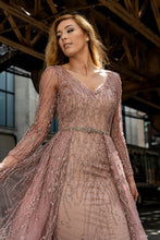 Load image into Gallery viewer, Lara 29782 - Beaded Lace Overskirt Ballgown