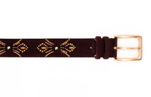 Load image into Gallery viewer, The Lazio Burgundy  Suede Leather Belt
