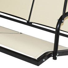 Load image into Gallery viewer, Outdoor Porch Patio 3-Person Canopy Swing in Light Brown