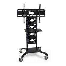 Load image into Gallery viewer, Mobile Flat Screen TV Stand Cart with Shelf and Universal Mounting Bracket