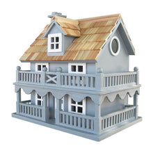 Load image into Gallery viewer, Light Blue Wooden Cottage Bird House with Removeable Back