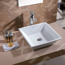 Load image into Gallery viewer, Contemporary White Ceramic Porcelain Vessel Bathroom Vanity Sink - 16 x 16-inch