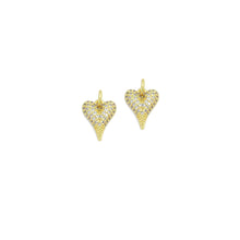 Load image into Gallery viewer, Cute Clear CZ Gold Heart Charm Pendant,Sku#LD709