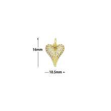 Load image into Gallery viewer, Cute Clear CZ Gold Heart Charm Pendant,Sku#LD709
