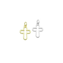 Load image into Gallery viewer, Gold /Bright Silver Frame Cross Charm Pendant,Sku#LD725