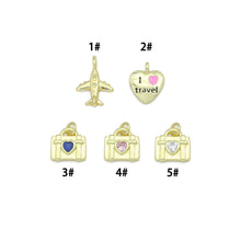 Load image into Gallery viewer, Air Plane I Love Travel Heart Camera Purse Charm Pendants,Sku#LD743