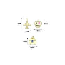 Load image into Gallery viewer, Air Plane I Love Travel Heart Camera Purse Charm Pendants,Sku#LD743