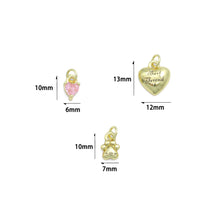 Load image into Gallery viewer, CZ Gold Heart Ram's Horn Charm Pendant,Sku#LD752