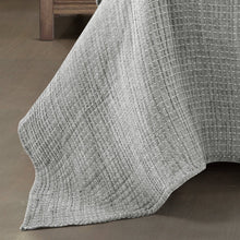 Load image into Gallery viewer, King Size 3-Piece Reversible Cotton Yarn Woven Coverlet Set in Grey Cream