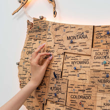 Load image into Gallery viewer, Wooden 3d LED Map of USA  - Gold