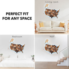 Load image into Gallery viewer, Wooden 3d LED Map of USA - Multicolor