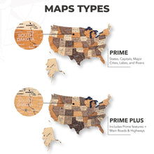 Load image into Gallery viewer, Wooden 3d LED Map of USA - Multicolor
