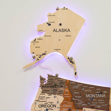 Load image into Gallery viewer, Wooden 3d LED Map of USA - Multicolor