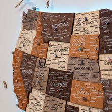 Load image into Gallery viewer, Wooden 3d LED Map of USA - Multicolor