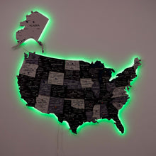 Load image into Gallery viewer, Wooden 3d LED Map of USA - Nordik