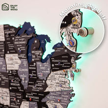 Load image into Gallery viewer, Wooden 3d LED Map of USA - Nordik