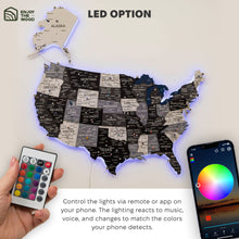 Load image into Gallery viewer, Wooden 3d LED Map of USA - Nordik