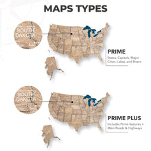 Load image into Gallery viewer, Wooden 3d LED Map of USA - Terra