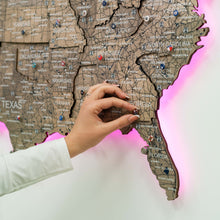 Load image into Gallery viewer, Wooden 3d LED Map of USA - Terra