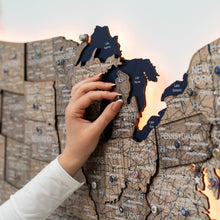 Load image into Gallery viewer, Wooden 3d LED Map of USA - Terra