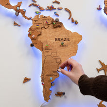 Load image into Gallery viewer, 3D LED Wooden World Map 3.0 Oak