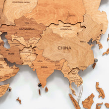 Load image into Gallery viewer, 3D LED Wooden World Map 3.0 Oak