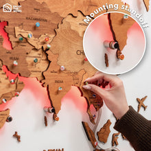 Load image into Gallery viewer, 3D LED Wooden World Map 3.0 Oak