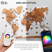 Load image into Gallery viewer, 3D LED Wooden World Map 3.0 Oak