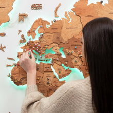 Load image into Gallery viewer, 3D LED Wooden World Map 3.0 Oak