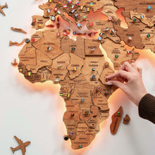 Load image into Gallery viewer, 3D LED Wooden World Map 3.0 Oak
