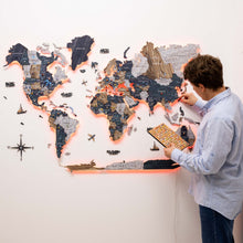 Load image into Gallery viewer, 3D LED / LUMINOUS Wooden World Map 3.0 Mystery