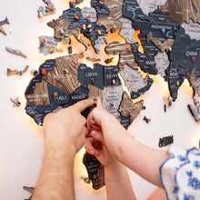 Load image into Gallery viewer, 3D LED / LUMINOUS Wooden World Map 3.0 Mystery