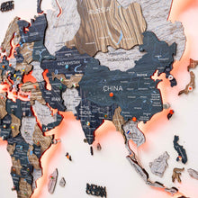 Load image into Gallery viewer, 3D LED / LUMINOUS Wooden World Map 3.0 Mystery