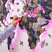 Load image into Gallery viewer, 3D LED / LUMINOUS Wooden World Map 3.0 Mystery