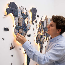 Load image into Gallery viewer, 3D LED / LUMINOUS Wooden World Map 3.0 Mystery