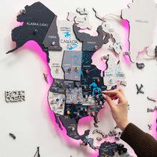 Load image into Gallery viewer, 3D LED / LUMINOUS Wooden World Map 3.0 Nordik