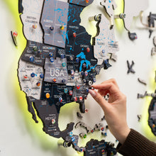 Load image into Gallery viewer, 3D LED / LUMINOUS Wooden World Map 3.0 Nordik