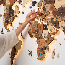 Load image into Gallery viewer, 3D LED Wooden World Map 3.0 Multicolor