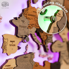 Load image into Gallery viewer, 3D LED / LUMINOUS Wooden World Map 3.0 Duna