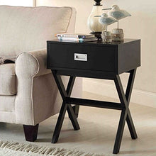 Load image into Gallery viewer, Modern 1-Drawer Bedside Table Nightstand End Table in Black Wood Finish