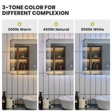 Load image into Gallery viewer, 3 Tone LED Touch Sensor Wall Mounted Bathroom Mirror