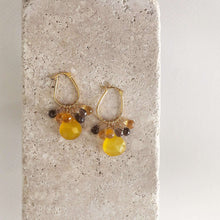 Load image into Gallery viewer, Yellow Chalcedony Gold Drop Earrings