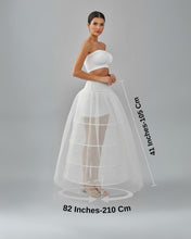 Load image into Gallery viewer, Crinoline, Wedding Dress Underskirt, White Petticoat Skirt, Four Hoop Skirt