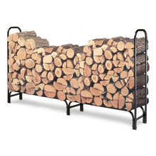 Load image into Gallery viewer, Outdoor 8ft Firewood Rack Wood Log Storage Sturdy Tubular Steel