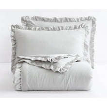 Load image into Gallery viewer, Queen Oversized Grey Ruffled Edge Microfiber Comforter Set