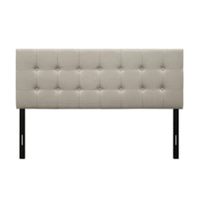 Load image into Gallery viewer, Full size Button-Tufted Headboard in Light Grey Taupe Beige Upholstered Fabric