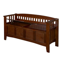 Load image into Gallery viewer, Split Seat Storage Accent Bench in Walnut Wood Finish